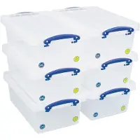 Really Useful Box opbergdoos 5,5 l, nestbaar, transparant 6 stuks
