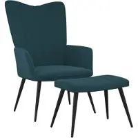vidaXL Relaxstoel met voetenbank fluweel blauw