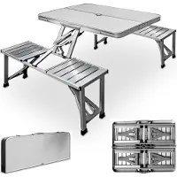 Casaria Campingtafel aluminium voor 4 personen opvouwbar
