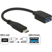DeLOCK 65684 USB-C-kabel USB-C stekker, USB-A bus 0.10 m Zwart