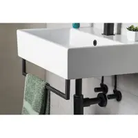 Sapho Hang handdoekhouder voor wastafel mat zwart 66cm