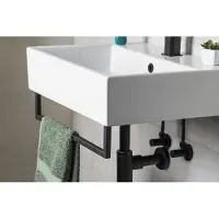 Sapho Hang handdoekhouder voor wastafel mat zwart 56cm