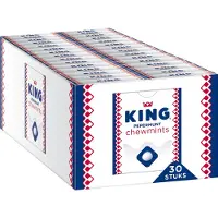 King Chewmints Original pepermunt snoep doos - Verfrisser mint smaak - 30 doosjes à 27 g - kauw snoepjes