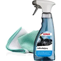 Sonax Anti Condens Sray voor Voorruit en Spiegels, set met twee speciale microfiber doekjes