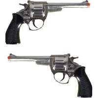 Funny fashion Speelgoed revolver - 2x stuks - 8 schots - metaal - verkleed pistool - Plaffertjes pistolen wapens voor kinderen