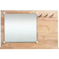 Furniteam Wandplank met spiegel Claudia | hout naturel 60x40x7 cm wandkapstokken | NADUVI