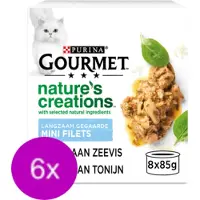 Gourmet 6x Nature's Creations - Zeevis in Blik Multipack - Kattenvoer - 8x85g