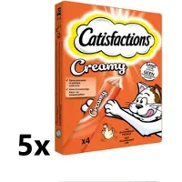 Catisfactions 6x Kattensnack Kip Creamy 4 X 10 Gr