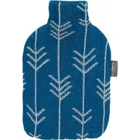 Fashy Warm water kruik - Met gebreide hoes blauw / glitter