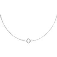 Yehwang Ketting Klaver Zirkoon - - Ketting - 39 + 5 cm - Zilver