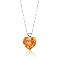 Montebello Ketting Aella HZ83 - 925 Zilver Gerhod.- Swarovski Hart - Ø10mm - 40cm