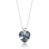 Montebello Ketting Aella HZ76 - Swarovski Hart - 925 Zilver Gerhod. - Ø10mm - 40cm