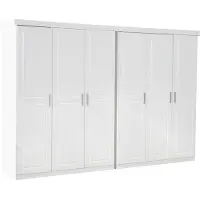 Ebuy24 6 deurs kledingkast bestaande uit 2x3 drs kast Oslo wit.