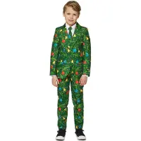 Suitmeister kostuum Christmas Green Tree Light Up groen Jongens Polyester Reverskraag - maat 98/116