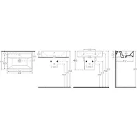 Aqualine Vega 144.5cm badkamermeubel met witte vierkante waskom links wit