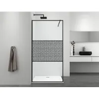 Badstuber Femm douchewand met privacyband 115x195cm zwart