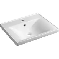 Aqualine Sava keramische wastafel 55cm wit