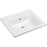 Aqualine Zuno keramische wastafel 55cm wit