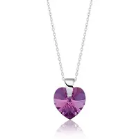 Montebello Ketting Aella HZ87 - 925 Zilver Gerhod.- Swarovski Hart - Ø10mm - 40cm