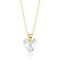 Montebello Ketting Aella HZ77 - Swarovski Hart - 925 Zilver Verguld - Ø10mm - 40cm