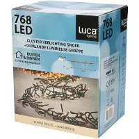 Luca Lighting Kerstverlichting - 768 lampjes - afstandsbediening - warm wit - 560cm - clusterverlichting - Kerstverlicht