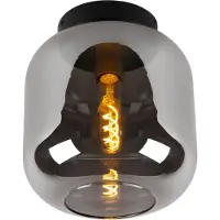Lucide Plafondlamp Joanet, dimbaar, alu / grijs / zink, Woon-/ Eetkamer, Glas, plafondlamp