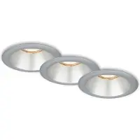 DI-KA inbouwspotset Fondo, 3 stuks, chroom mat, Ø 9,5 cm, fitting GU10