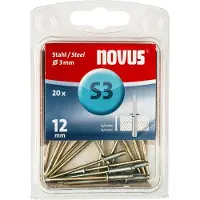 Novus Blindklinknagel S3 X 1mm, Staal S3, 20 st. - 045-0035