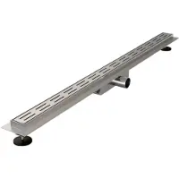 Brauer Small douchegoot 100cm met standaard rooster en flens RVS geborsteld