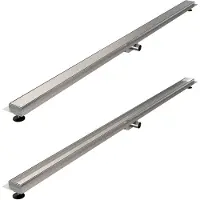 Brauer Douchegoot Zero RVS Inclusief Vloerflens 180x7 cm Tegelinlegrooster Omkeerbaar