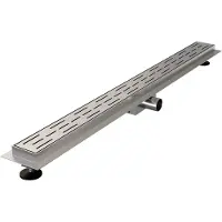 Brauer Douchegoot StanDrain 100x7 cm RVS Vloerflens Inclusief Kunststof Sifon Verstelbare Poten