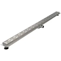 Brauer Douchegoot StanDrain 140x7 cm RVS Vloerflens Inclusief Kunststof Sifon Verstelbare Poten