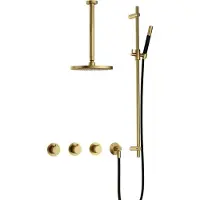 Hotbath Cobber IBS70 inbouwdouche met ronde handdouche en 15cm plafondbuis chroom