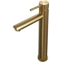 Brauer Gold Edition ColdStart verhoogde wastafelkraan energy-saving model A messing geborsteld PVD