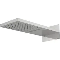 Regn Hoofddouche Met Water- En Regenval Geborsteld Nikkel - Messing - Kranen, Douchekranen, Hoofddouches - 8720297692062 - Kranen, Douchekranen, Hoofddouches