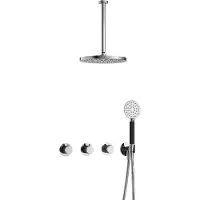 Hotbath Cobber IBS70 inbouwdouche met ronde handdouche, 30cm plafondbuis en 30cm hoofddouche chroom