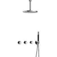 Hotbath Cobber IBS70 inbouwdouche met 15cm plafondbuis en 30cm hoofddouche chroom