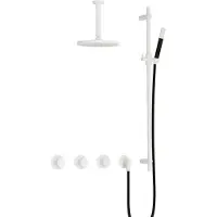 Hotbath Cobber IBS70 inbouwdouche met 15cm plafondbuis en glijstang wit mat