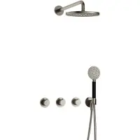 Hotbath Cobber IBS70 inbouwdouche met ronde handdouche geborsteld nikkel