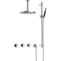 Hotbath Cobber IBS70 inbouwdouche met 15cm plafondbuis, 30cm hoofddouche en glijstang chroom
