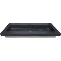 Wiesbaden Wastafel b-stone 120x46x5 cm zonder kraangaten hardsteen zwart