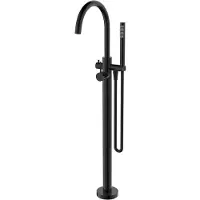 Regn Vrijstaande Badkraan - Gun Metal Black PVD - Messing - Kranen, Badkranen, Vrijstaande Badkranen - 8720297691713