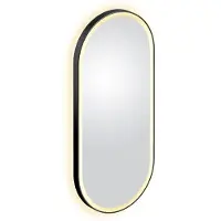Clou Spiegel look at me met led verlichting ovaal 100x45 cm met omlijsting mat zwart
