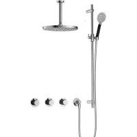 Hotbath Cobber IBS70 Regendoucheset inbouw - 15cm plafondarm - 30cm ronde hoofddouche - 3 standen handdouche - glijstang - chroom IBS70CR1257