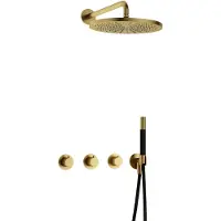 Hotbath Cobber IBS70 inbouwdouche met 30cm hoofddouche geborsteld messing PVD