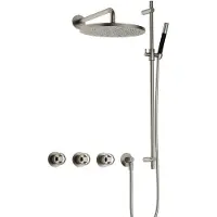 Hotbath Cobber@Work IBSW70 inbouwdouche met 30cm hoofddouche en glijstang nikkel geborsteld