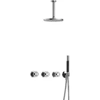 Hotbath Cobber @work IBSW70 Inbouw Doucheset Met 2 Stopkranen Met Plafondbuis 15 Cm - Chroom - Kranen, Douchekranen, Douchesets, Inbouw Douchesets - Kranen, Douchekranen, Douchesets, Inbouw