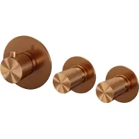 Brauer Copper Carving inbouwthermostaat en 2 stopkranen geborsteld koper PVD