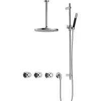 Hotbath Cobber@Work IBSW70 inbouwdouche met 30cm plafondbuis, 30cm hoofddouche en glijstang chroom