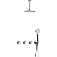 Hotbath Cobber X IBSX70 inbouwdouche met ronde handdouche en 15cm plafondbuis chroom